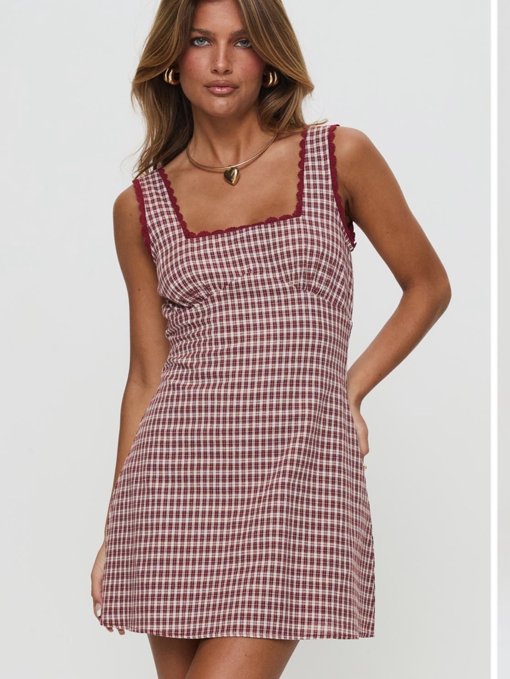 Princess Polly Plaid Fit-and-Flare Minidress size 4